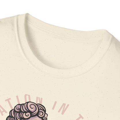 Captivating "Imagination in the Dark" Cherub T-Shirt - Aesthetic Blindfolded Angel Tee for Unique Style Seekers