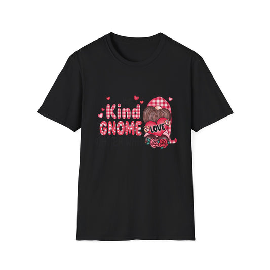 Adorable Kind Gnome Love T-Shirt - Sweet Valentine's Day Gift for Her | Charming Plaid & Polka Dot Design Tee