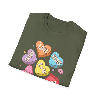 Sweet Retro Conversation Hearts T-Shirt - Adorable Valentine's Day Love Gift Tee for Her