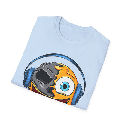 Mind-Blowing Melting Emoji Skull Headphones T-Shirt - Awesome Music Lover DJ Rave Tee