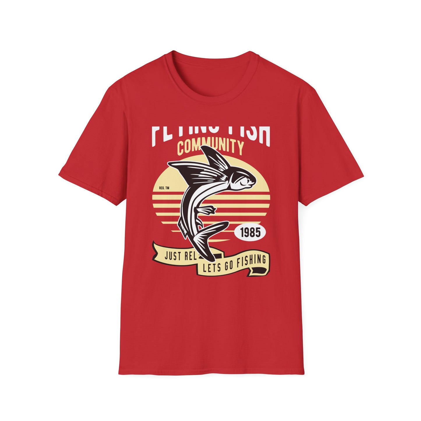Classic Fishing Contest Community T-Shirt | Just Relax Let's Go Fishing Tee | Retro Jumping Fish Angler Apparel Gift