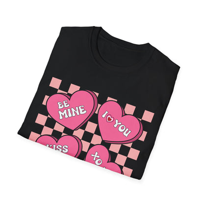 Charming Retro Valentine's Day T-Shirt | Sweet Conversation Hearts Love Tee | Adorable Be Mine Couple Gift
