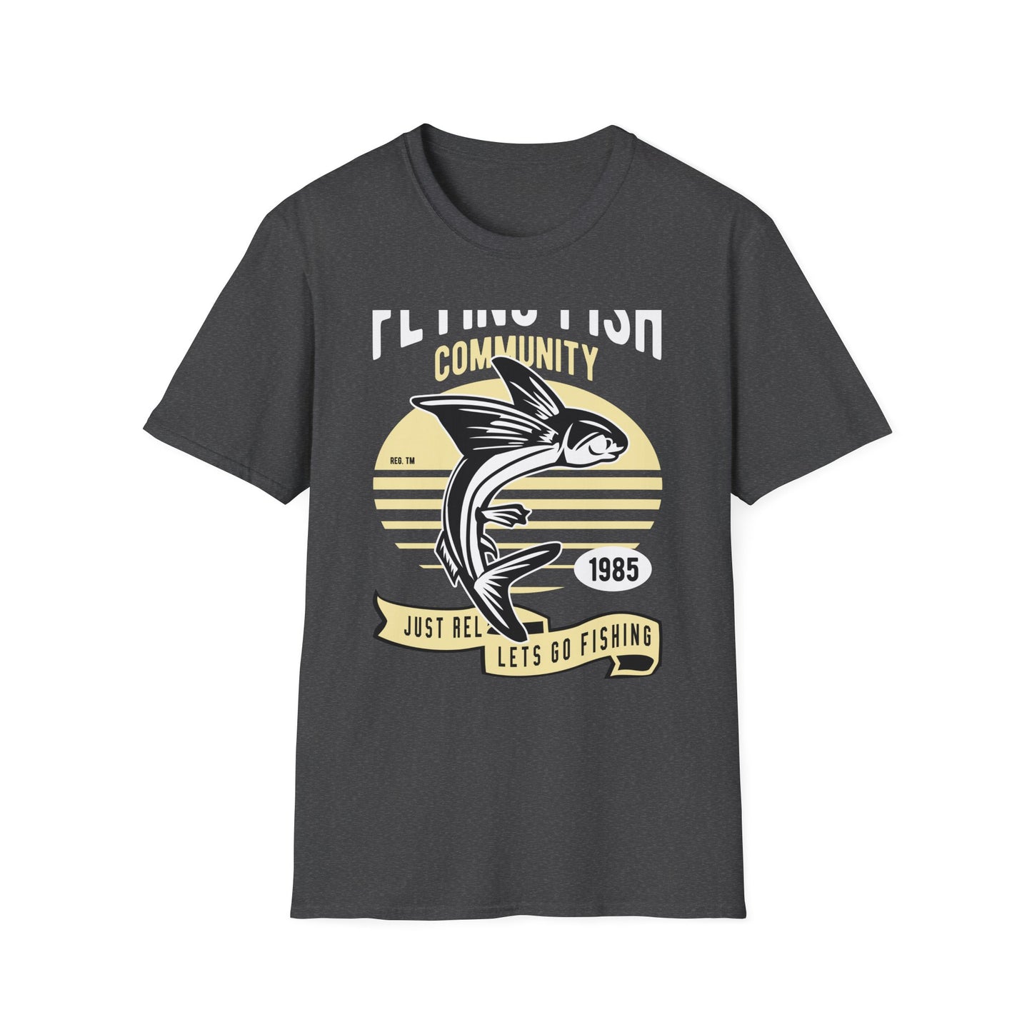 Classic Fishing Contest Community T-Shirt | Just Relax Let's Go Fishing Tee | Retro Jumping Fish Angler Apparel Gift