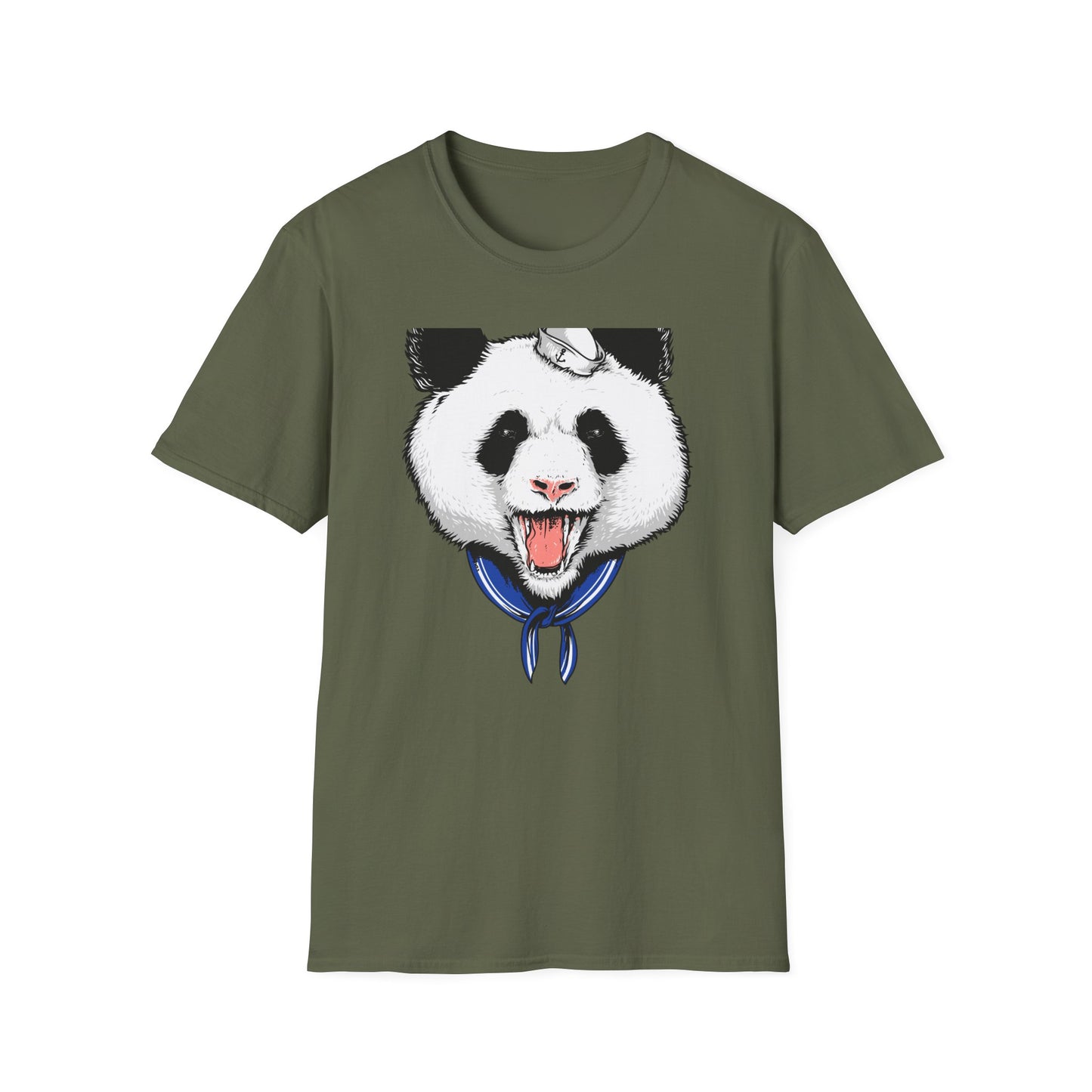 Fierce Sailor Panda T-Shirt | Unique Nautical Roaring Animal Graphic Tee for Bold Style