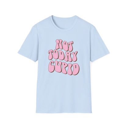 Sassy "NOT TODAY CUPID" Groovy T-Shirt | Retro Anti-Valentine's Day Tee | Fun Single Awareness Apparel