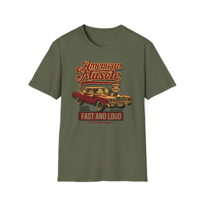 Epic American Muscle Car T-Shirt | Vintage 1968 Hot Rod Enthusiast Tee | Fast & Loud Garage Style for Men