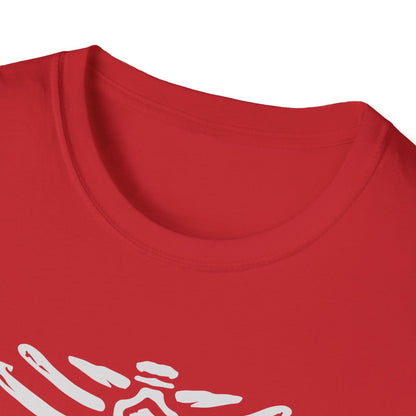 Striking "Live In Death" Skeleton Rib Cage & Red Heart T-Shirt | Unique Anatomical Goth Tee | Deep Meaning Statement Apparel
