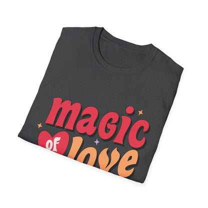 Enchanting 'Magic of Love' Groovy T-Shirt | Retro Valentine's Day Heart Tee | Whimsical, Cute & Romantic Gift