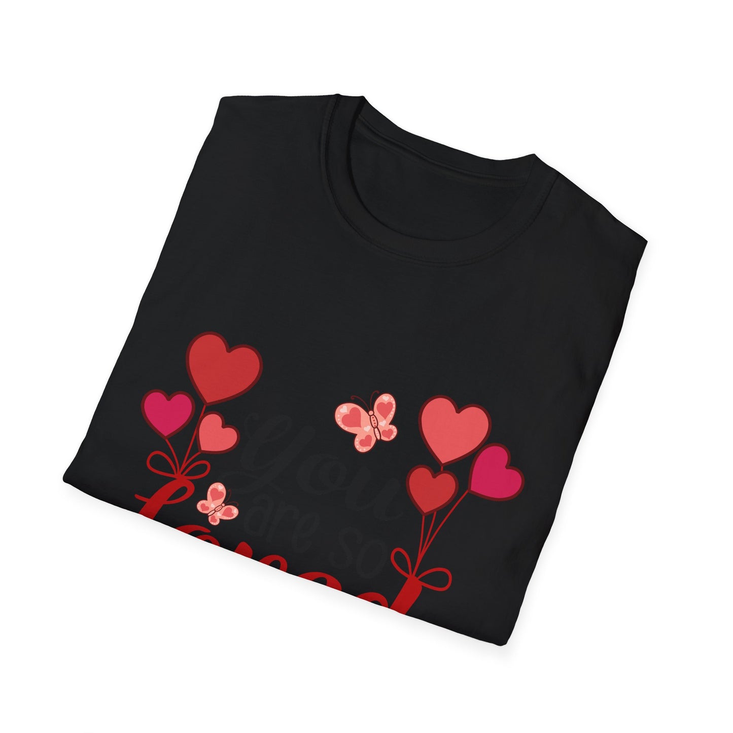 Romantic 'Love You' Heart Balloons & Butterflies T-Shirt - Sweet Valentine's Day & Anniversary Gift for Couples