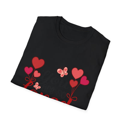 Romantic 'Love You' Heart Balloons & Butterflies T-Shirt - Sweet Valentine's Day & Anniversary Gift for Couples