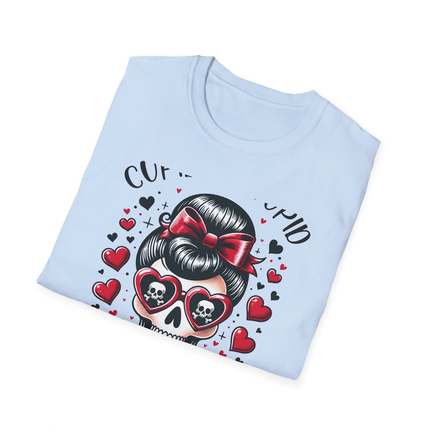 Epic Anti-Valentines Skull T-Shirt - Sarcastic "Cupid Is Stupid" Tee for Edgy Souls