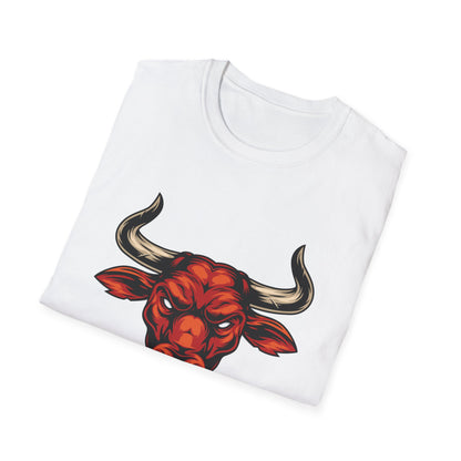 Fierce Red Bull Head T-Shirt - Unleash Power & Strength. Dynamic Bull Zodiac Tee for Men & Bold Statement