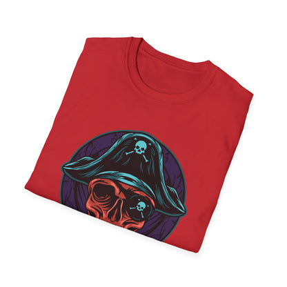 Epic Pirate Skull T-Shirt | Bold Tricorn Hat & Eye Patch Graphic Tee | Unique Adventure Apparel for Pirate Fans
