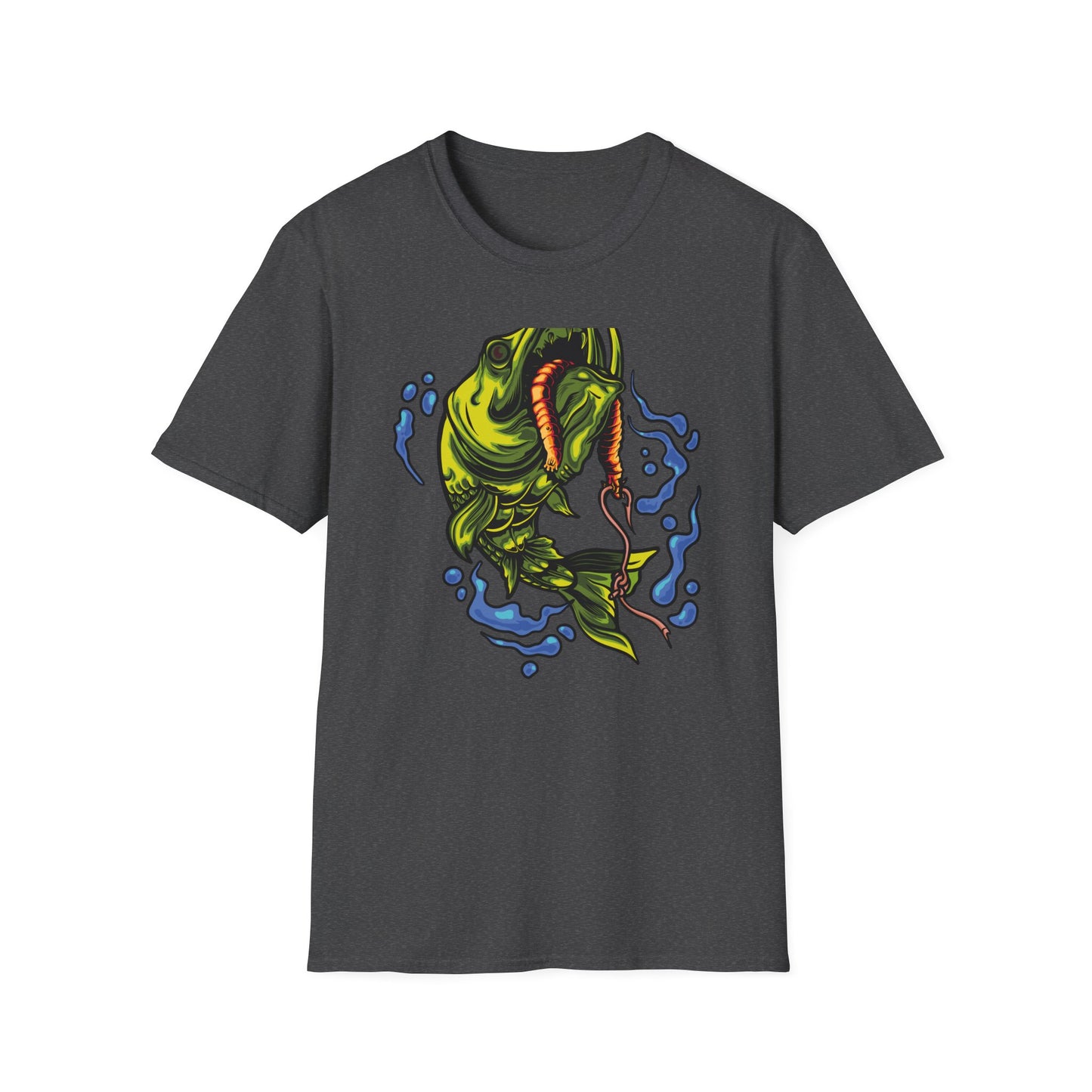 Epic Vicious Fish Strike T-Shirt - Dynamic Angler Graphic Tee with Fishing Bait Design