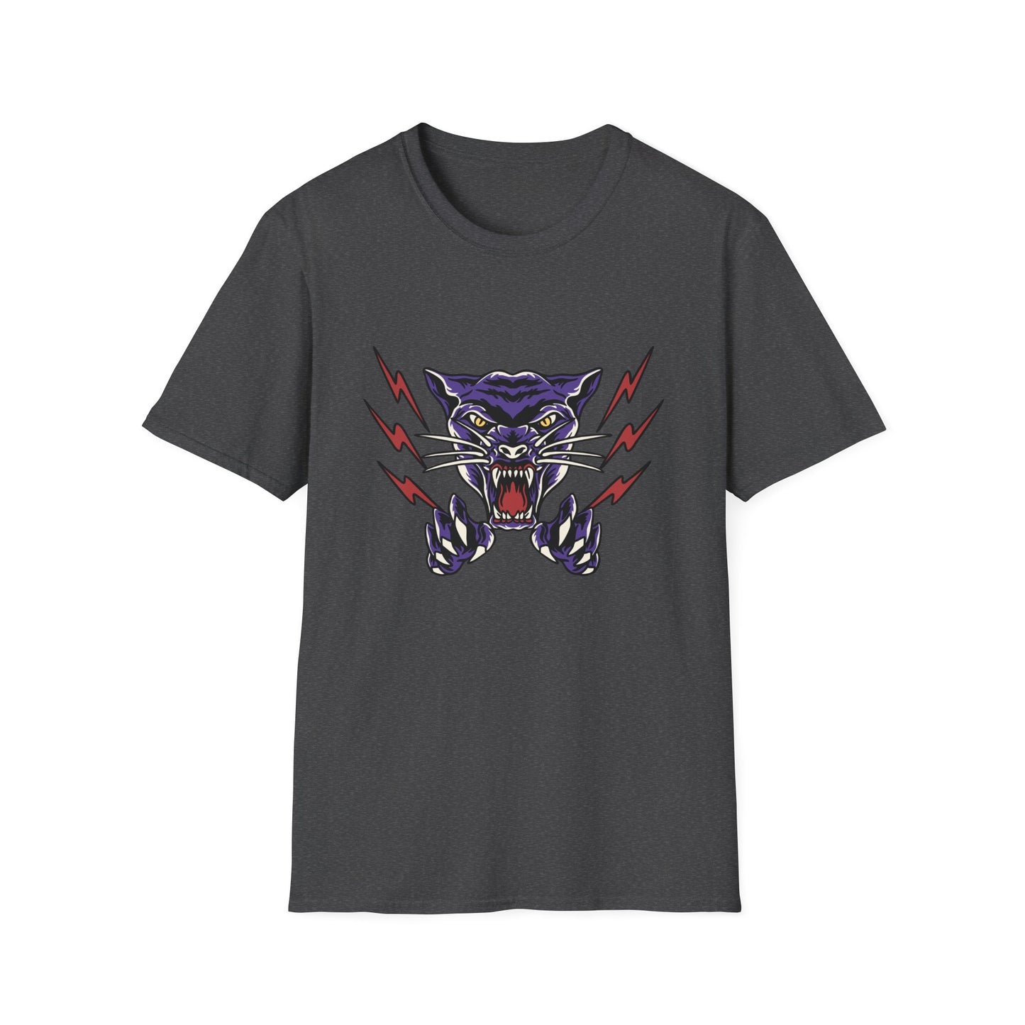 Fierce Purple Panther Lightning T-Shirt | Striking Wildcat Roar Graphic Tee for Edgy Style | Unleash Power!