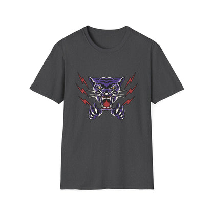 Fierce Purple Panther Lightning T-Shirt | Striking Wildcat Roar Graphic Tee for Edgy Style | Unleash Power!