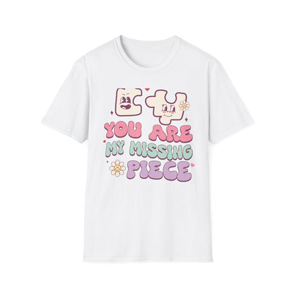 Romantic You Are My Missing Piece T-Shirt | Groovy Couple's Love Tee | Perfect Valentine's Day Soulmate Gift