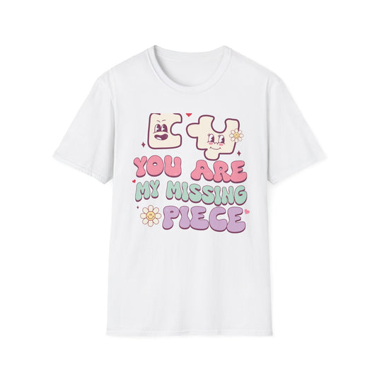 Romantic You Are My Missing Piece T-Shirt | Groovy Couple's Love Tee | Perfect Valentine's Day Soulmate Gift