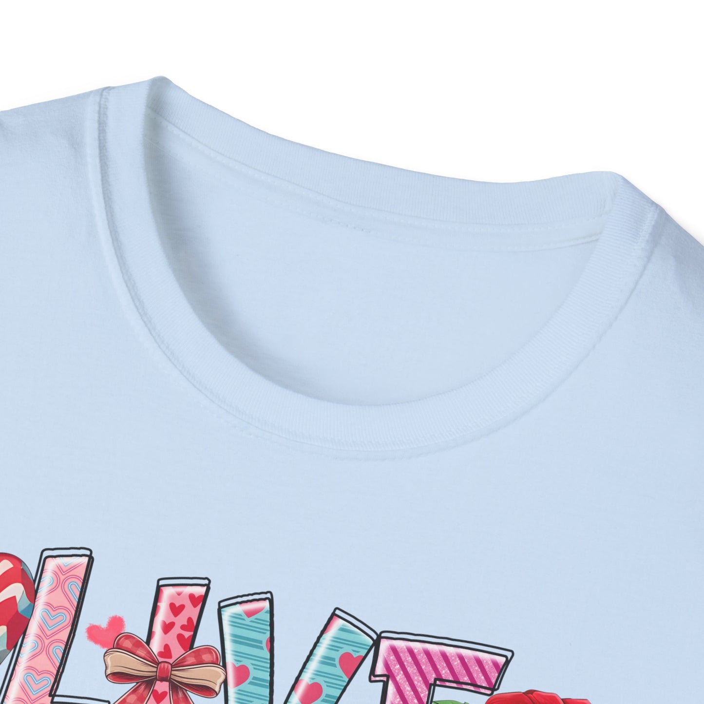 Ultimate Live Laugh Love T-Shirt | Charming Valentine's Gnome & Rose Heart Tee | Expressive Gift for Her