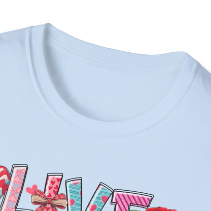Ultimate Live Laugh Love T-Shirt | Charming Valentine's Gnome & Rose Heart Tee | Expressive Gift for Her