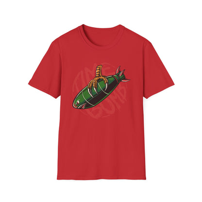 Bold Time Bomb Shark Missile T-Shirt | Edgy Tattoo Style Graphic Tee | Unleash Your Unique Statement