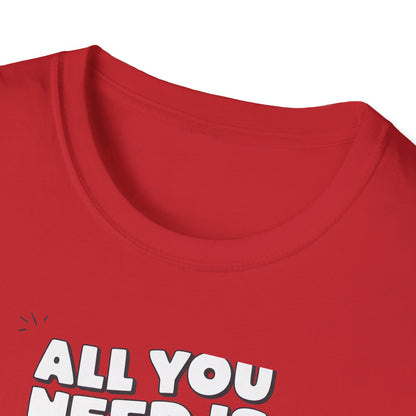 Cute All You Need Is Love T-Shirt | Sweet Heart Gift Box Tee | Romantic Valentine's Day Outfit | Adorable Love Statement Top