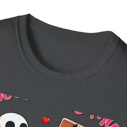 Funny Skeleton & Chocolate Valentine T-Shirt - Adorable 'Chocolate is My Valentine' Tee for Sweethearts & Singles