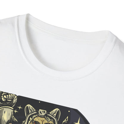 Gravity-Defying Astronaut Cat T-Shirt | Grumpy Space Kitty Tee | Unique Sci-Fi Animal Lover Gift