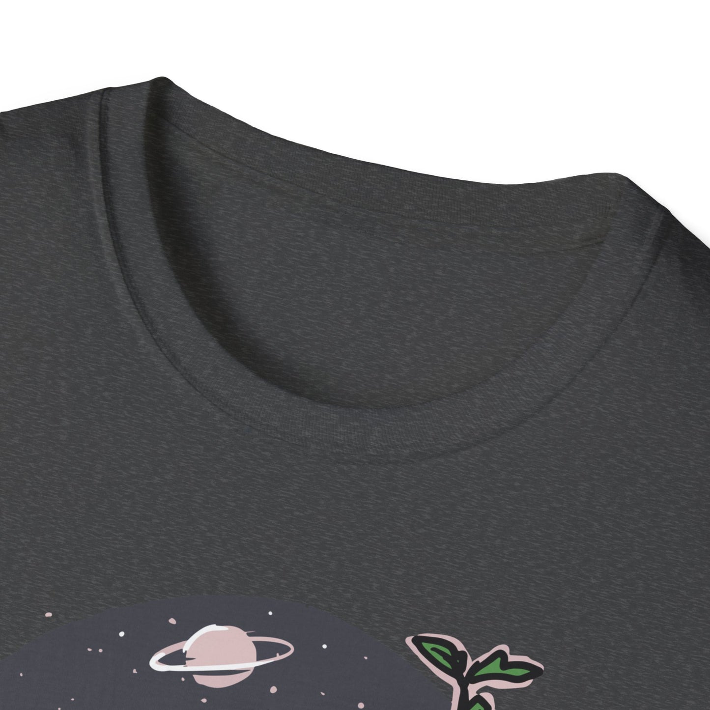 Stunning Cosmic Bloom Astronaut Helmet T-Shirt | Unique Space Plant Growth & Nature Inspired Sci-Fi Art Tee