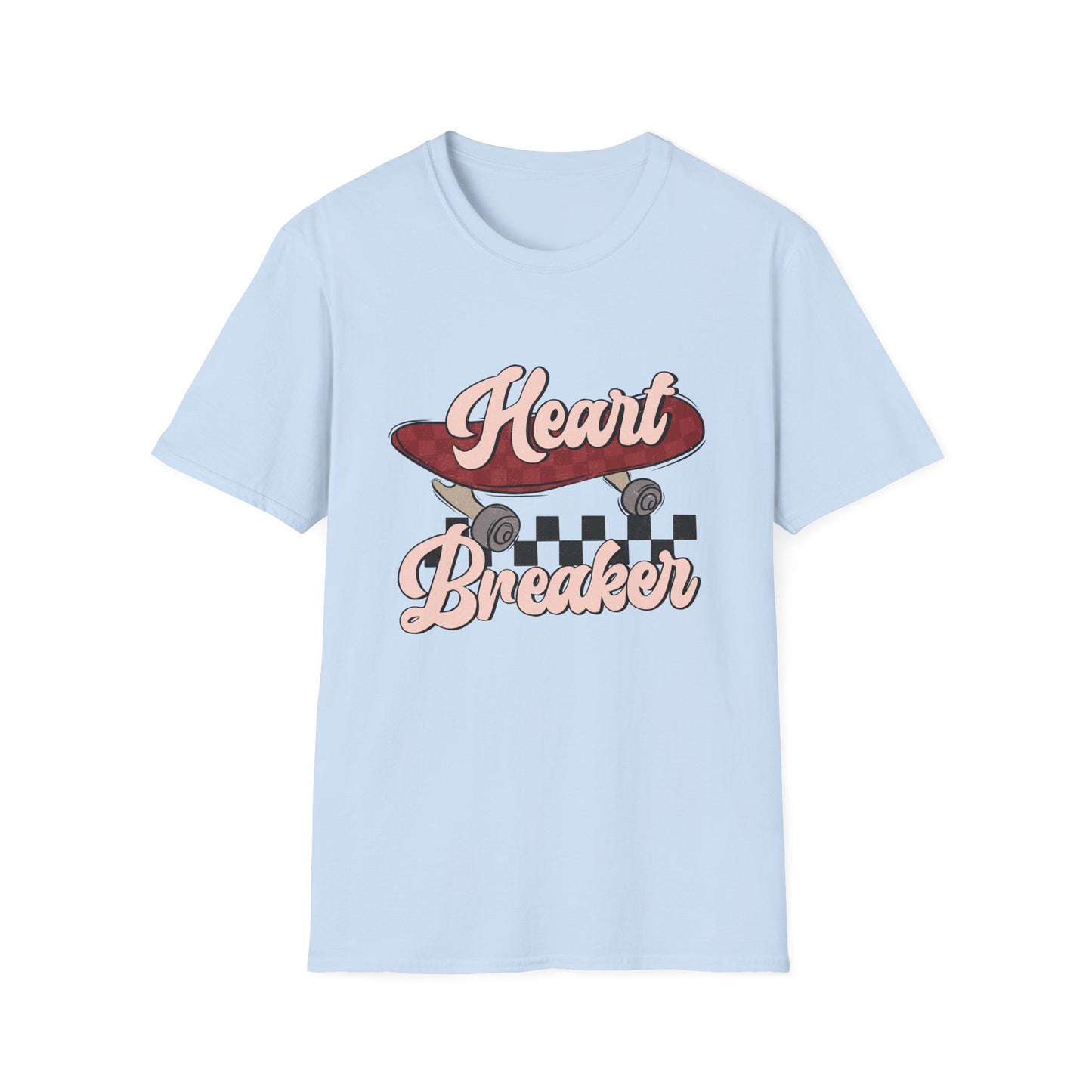Awesome Heart Breaker Skateboard T-Shirt | Retro Vintage Skater Style Tee | Unique Grunge Graphic Top for Teens & Youth