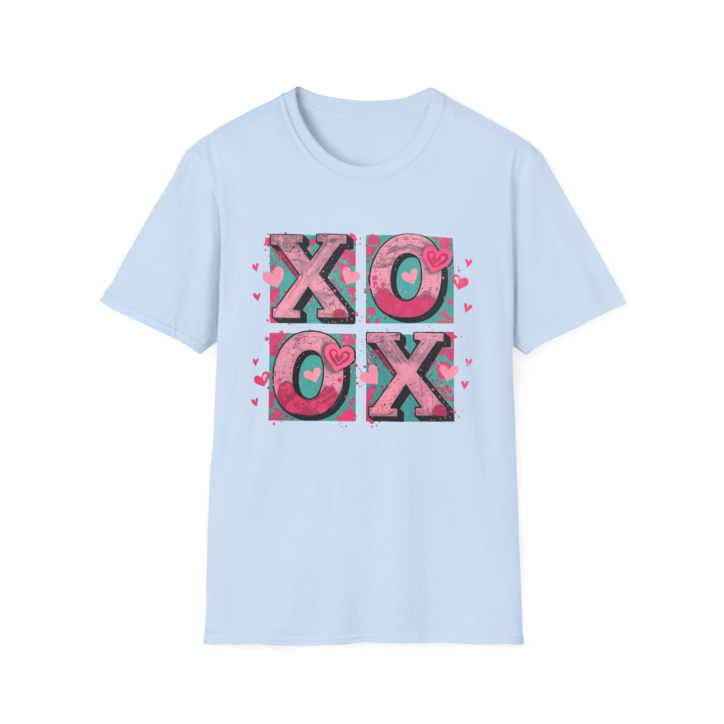 Expressive XOXO T-Shirt | Distressed Hugs & Kisses Valentine's Day Tee | Trendy Romantic Love Shirt for Her