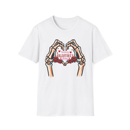 Romantic Skeleton Hands Heart T-Shirt | Till Death Do Us Part Valentine's Day Love Tee | Unique Rose Gift