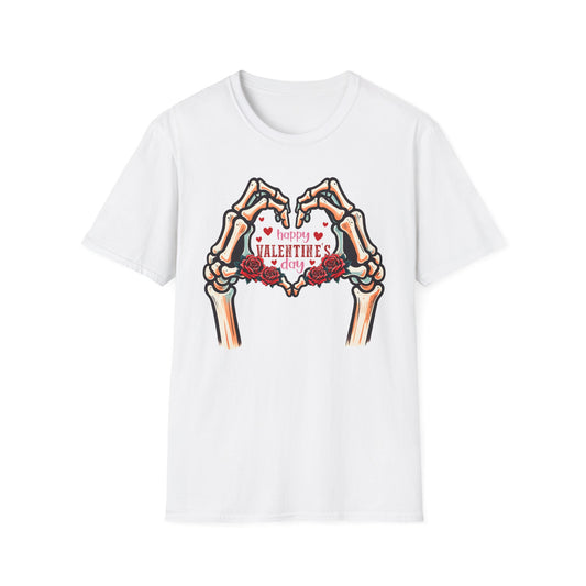 Romantic Skeleton Hands Heart T-Shirt | Till Death Do Us Part Valentine's Day Love Tee | Unique Rose Gift