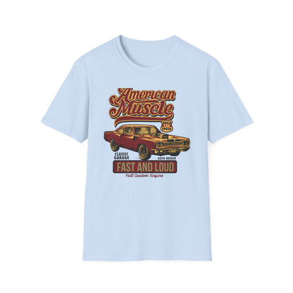 Epic American Muscle Car T-Shirt | Vintage 1968 Hot Rod Enthusiast Tee | Fast & Loud Garage Style for Men