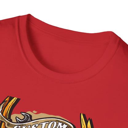 Epic Custom Culture T-Shirt | Bold Flaming Eye & Biker Wings Design | Unleash Your Rebel Spirit - Hot Rod Tee