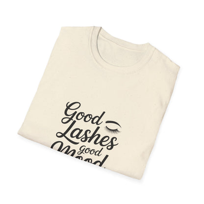 Uplifting 'Choose Joy Good Vibes' T-Shirt | Trendy Women's Positive Quote & Eyelashes Graphic Tee | Inspiring Gift
