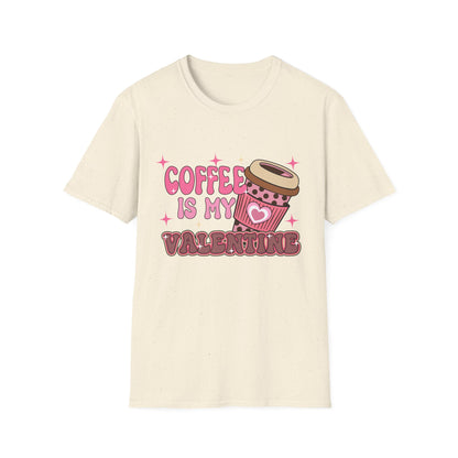 Coffee Is My Valentine T-Shirt - Cozy Retro Coffee Lover Tee | Cute Valentine's Day & Galentine's Gift for Her | Aesthetic Design