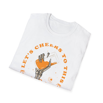 Awesome Skeleton Hand Cocktail T-Shirt - 'Cheers to This Summer Party' Beach & Vacation Tee
