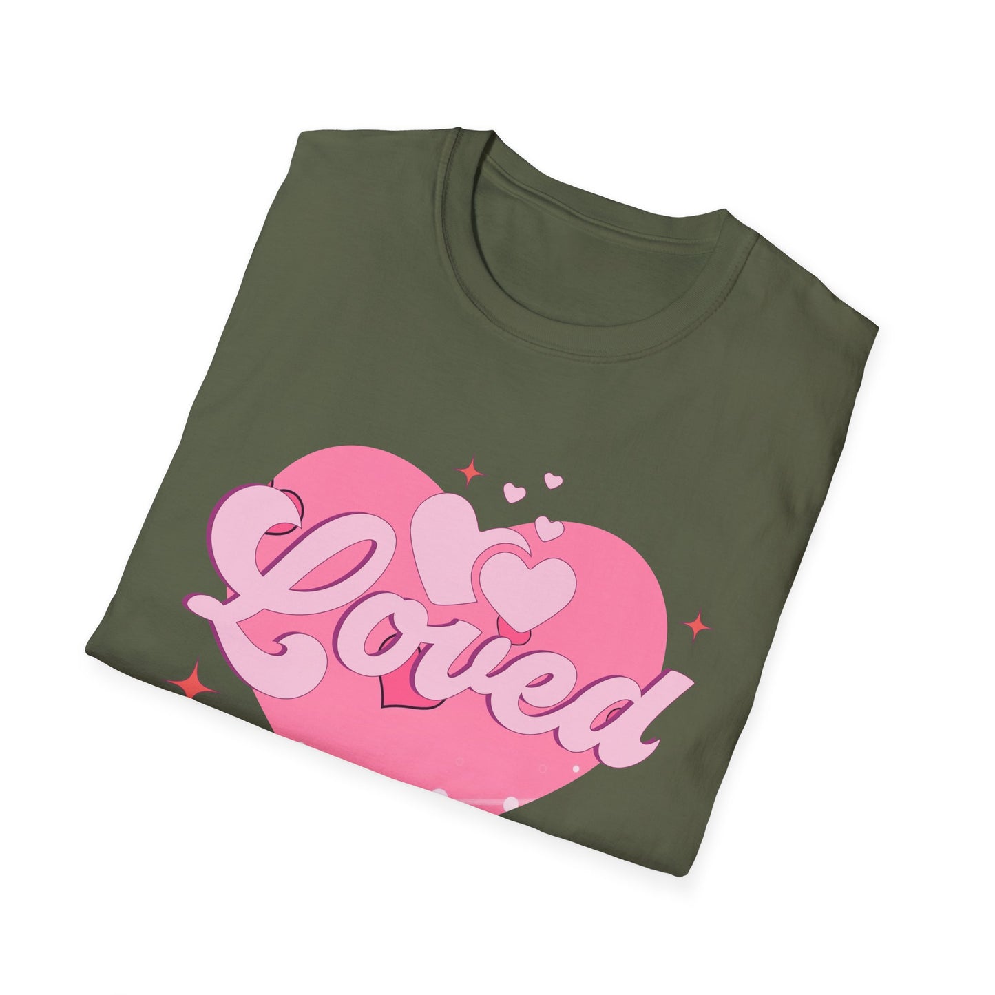 Loved Pink Heart T-Shirt | Trendy Aesthetic Graphic Tee for Women | Cute Self-Love & Valentine's Day Gift