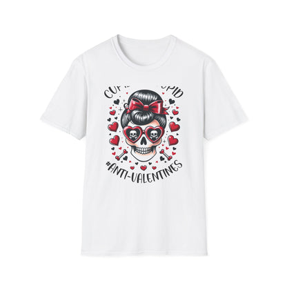 Epic Anti-Valentines Skull T-Shirt - Sarcastic "Cupid Is Stupid" Tee for Edgy Souls