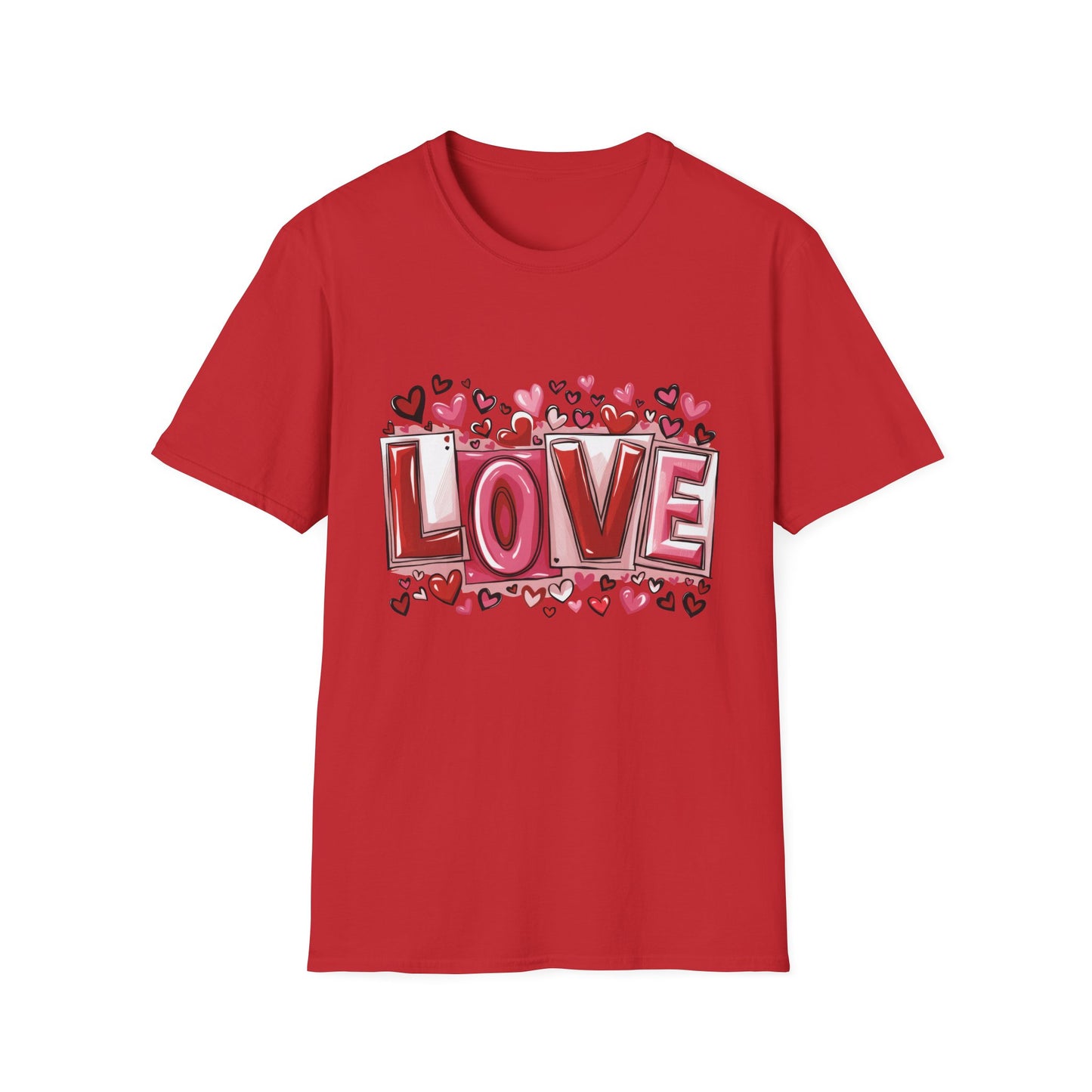 Charming LOVE Hearts T-Shirt - Ultimate Valentine's Day Gift! Romantic Graphic Tee for Couples & Enthusiasts