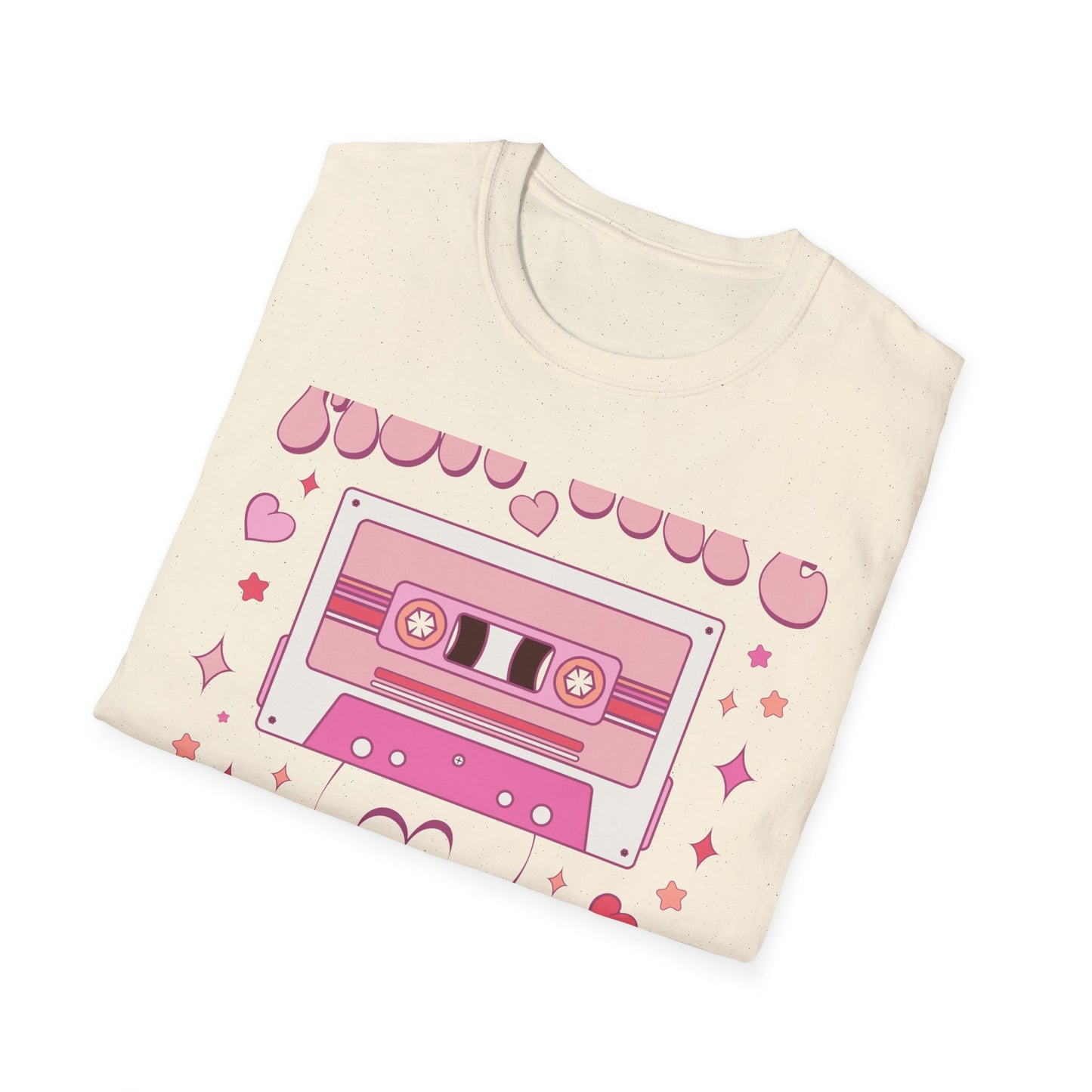 Groovy Mix Tape Love Songs T-Shirt | Retro Cassette Music Lover Tee | Sweet Vintage Valentine's Day Gift