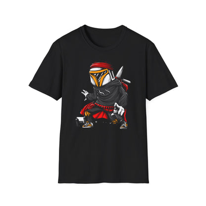 Epic Urban Mandalorian Graffiti Artist T-Shirt | Unique Sci-Fi Street Art Tee | Cool Bounty Hunter Fan Gift