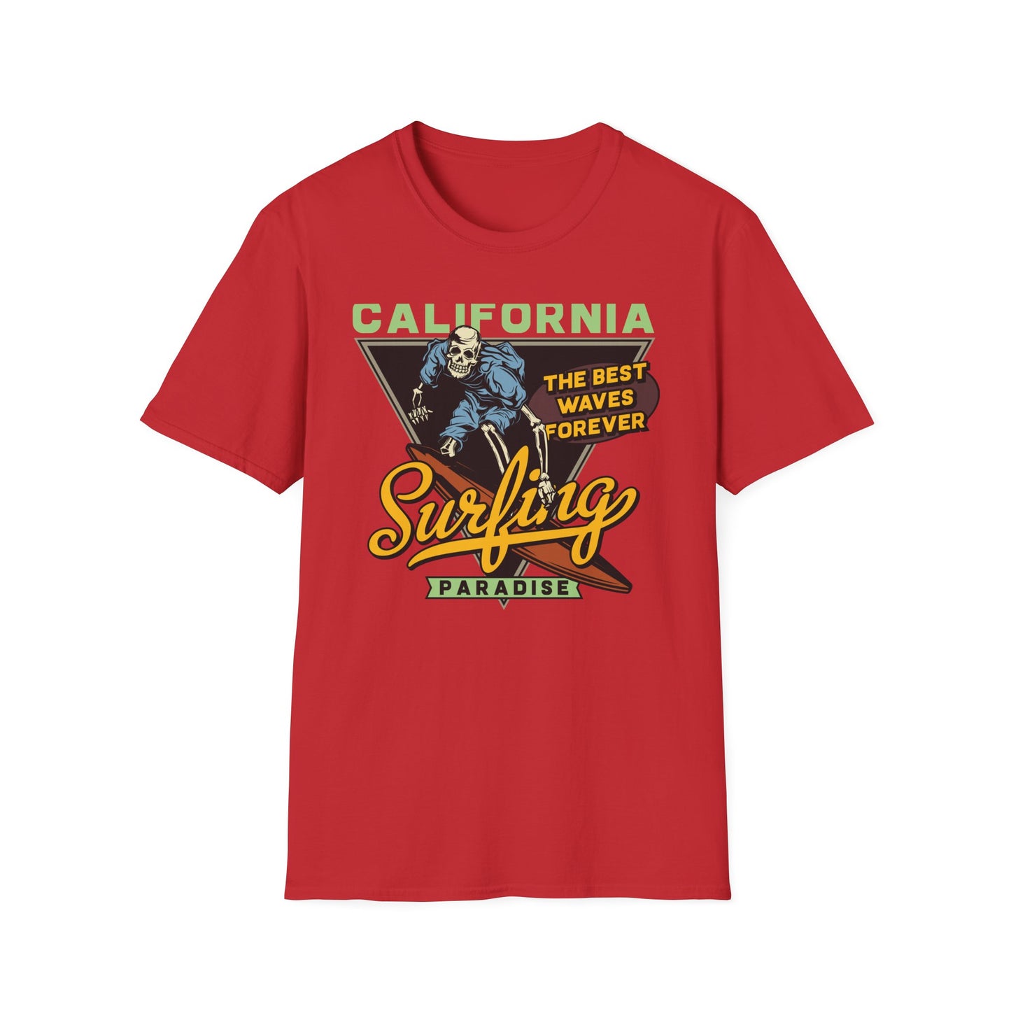 Rad Vintage California Skeleton Surfer T-Shirt - Ultimate Waves Paradise Tee