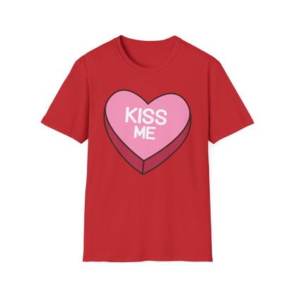 Adorable "Kiss Me" Conversation Heart T-Shirt | Sweet Valentine's Day Tee | Cute Romantic Candy Design Gift
