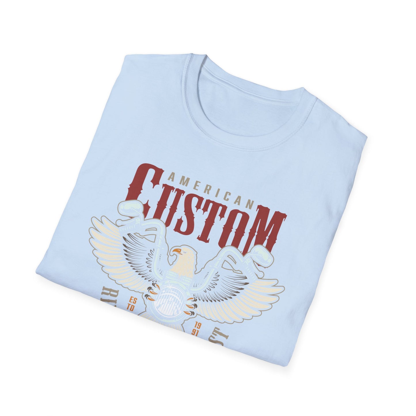 Legendary American Custom Eagle Motorcycle T-Shirt - Bold Biker Ride Fast or Die Last Tee, Vintage Chopper Enthusiast Gift