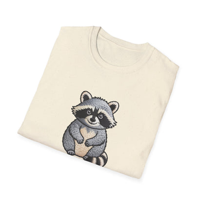Hilarious "Will Work for Snacks" Raccoon T-Shirt - Adorable Embroidered Look Tee for Animal & Food Lovers! Must-Have Funny Gift