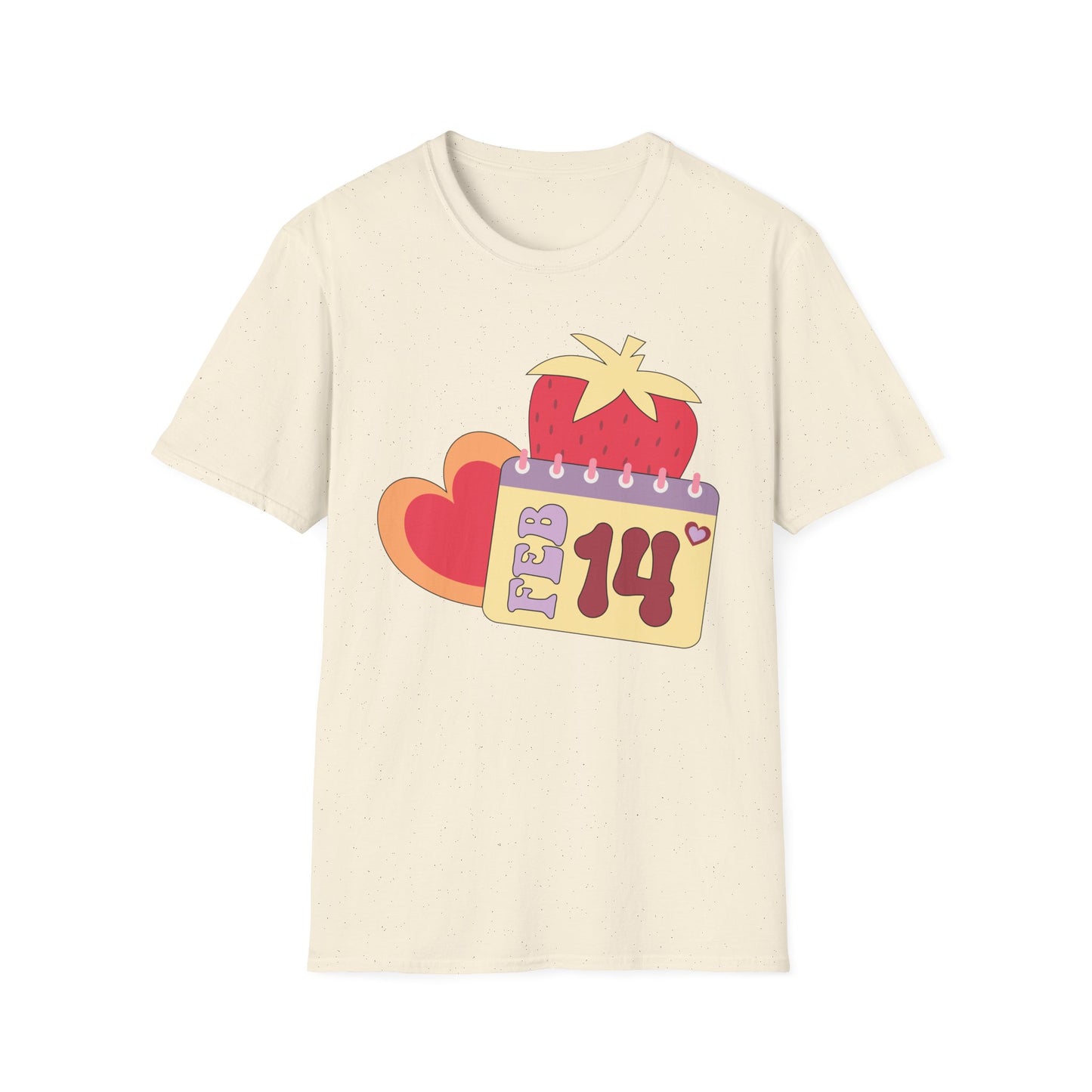 Sweet Valentine's Day T-Shirt: Adorable Feb 14th Strawberry Calendar Design - Perfect Love Gift Tee