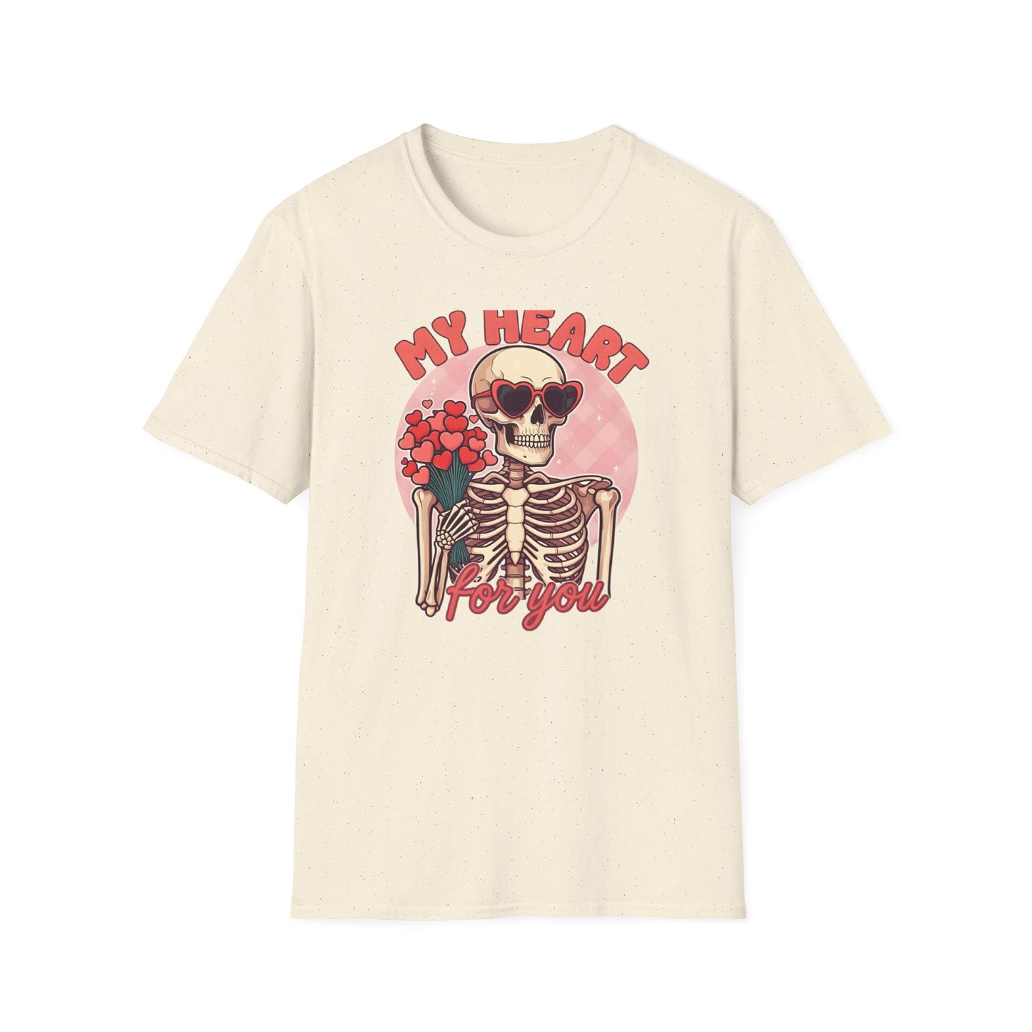 Adorably Spooky 'My Heart For You' Skeleton T-Shirt - Unique Valentine's Day & Romantic Gift Apparel for Couples