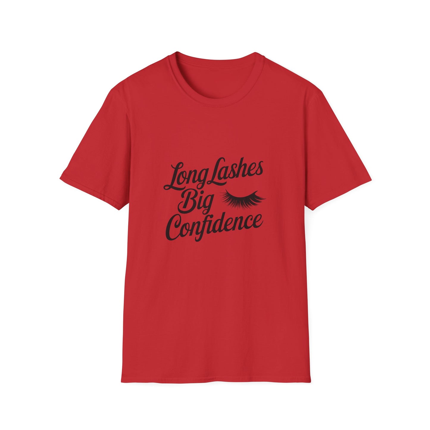 Glamorous Long Lashes Big Confidence T-Shirt | Empowering Women's Beauty & Makeup Lover Tee